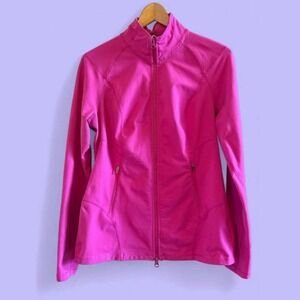 Women Zella Pink Full Zip Athletic Stretch Jacket Pockets-Size M (See details)